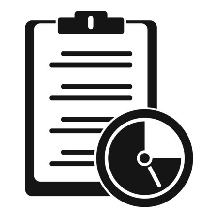Clipboard time task icon, simple styleのイラスト素材