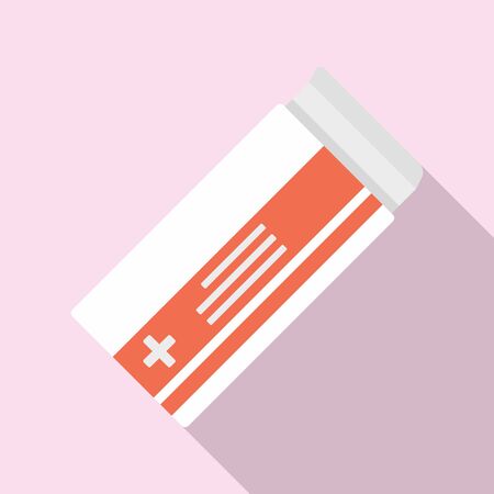 Pills package icon, flat styleのイラスト素材