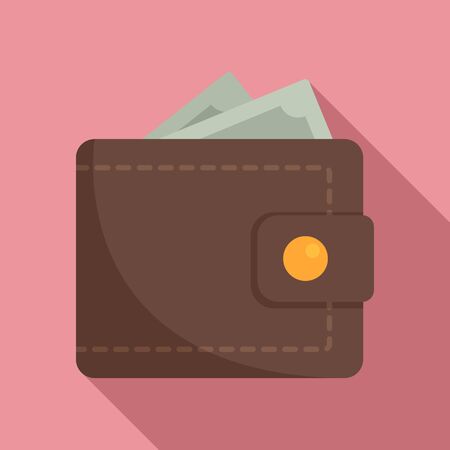 Money wallet icon. Flat illustration of money wallet vector icon for web designのイラスト素材