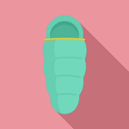Sleeping bag icon, flat styleのイラスト素材