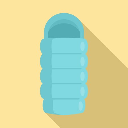 Adventure sleeping bag icon, flat styleのイラスト素材