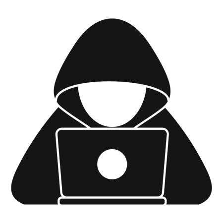Cyber hacker icon, simple styleのイラスト素材