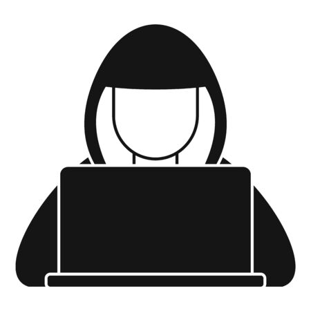 Hacker hood icon, simple styleのイラスト素材