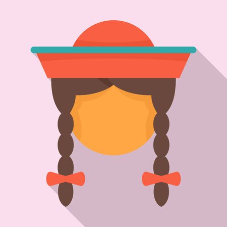 Peru woman icon. Flat illustration of Peru woman vector icon for web designのイラスト素材