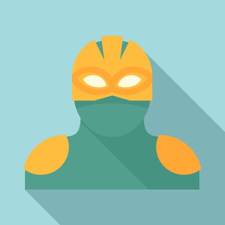 Alien superhero icon, flat styleのイラスト素材