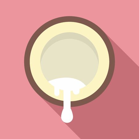 Half cutted coconut icon, flat styleのイラスト素材