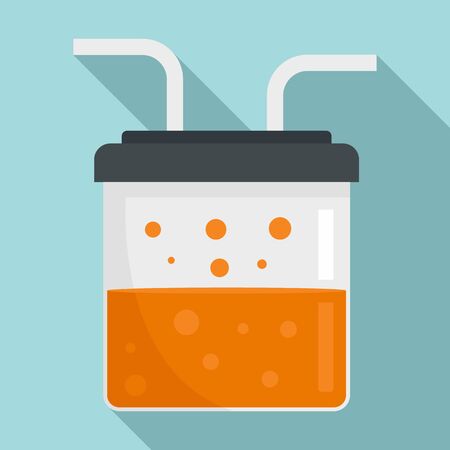 Boiling pipe flask icon, flat styleのイラスト素材