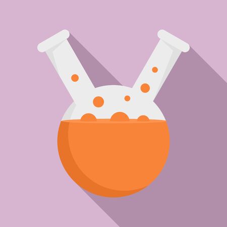 Boiling double flask icon, flat styleのイラスト素材