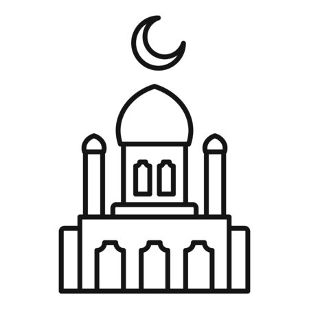 Muslim mosque icon. Outline muslim mosque vector icon for web design isolated on white backgroundのイラスト素材