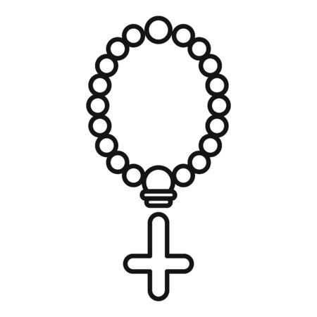 Christian beads icon. Outline christian beads vector icon for web design isolated on white backgroundのイラスト素材