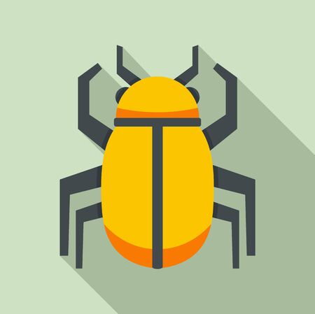 Gold Egypt bug icon. Flat illustration of gold Egypt bug vector icon for web designのイラスト素材