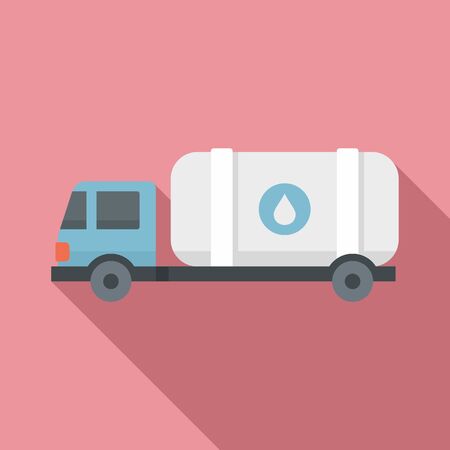 Milk truck tank icon, flat styleのイラスト素材