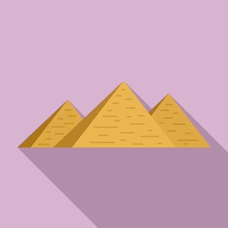 Egypt pyramids icon, flat styleのイラスト素材