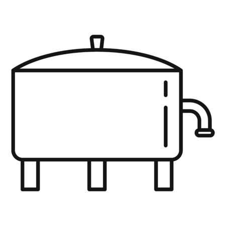 Milk factory tank icon, outline styleのイラスト素材