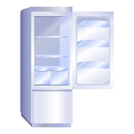Open modern fridge icon, cartoon styleのイラスト素材