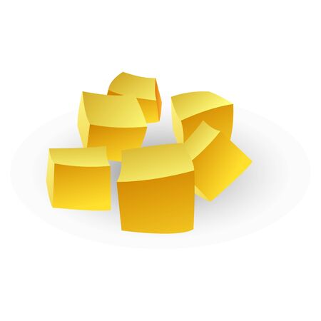 Mango cubes icon, cartoon styleのイラスト素材
