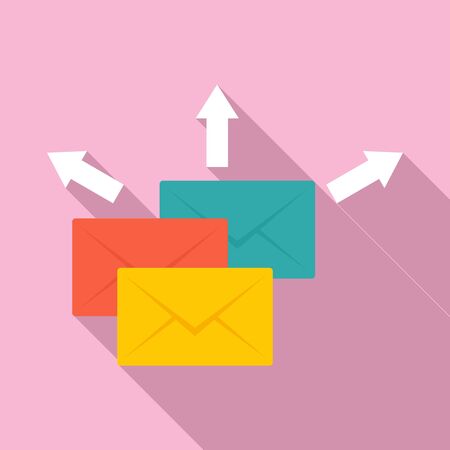 Mail send icon, flat styleのイラスト素材