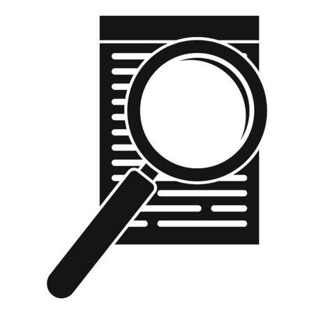 Paper under magnifier icon. Simple illustration of paper under magnifier vector icon for web design isolated on white backgroundのイラスト素材