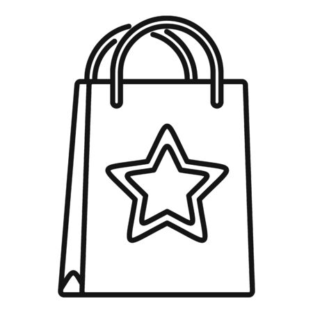 Loyalty paper bag icon. Outline loyalty paper bag vector icon for web design isolated on white backgroundのイラスト素材