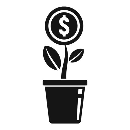 Plant money investor icon. Simple illustration of plant money investor vector icon for web design isolated on white backgroundのイラスト素材