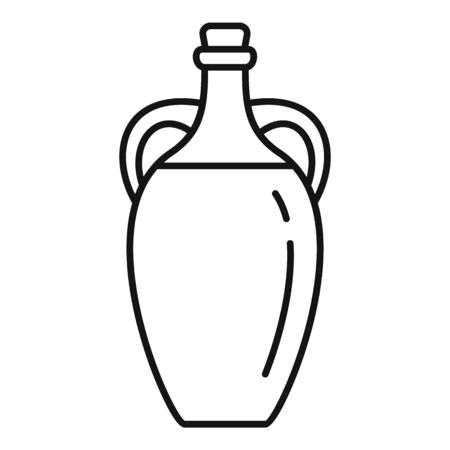 Olive oil bottle icon, outline styleのイラスト素材