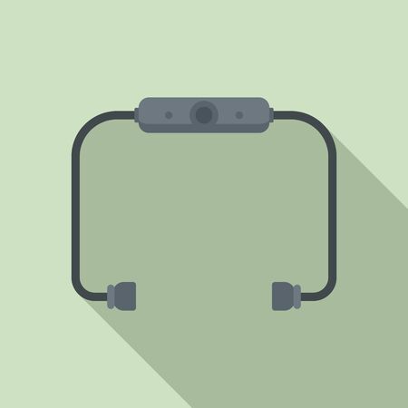 earbuds icon, flat styleのイラスト素材