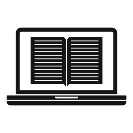 Laptop ebook icon, simple styleのイラスト素材