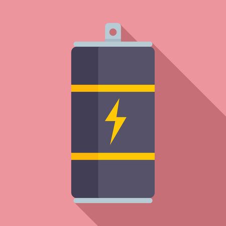 Energy drink container icon, flat styleのイラスト素材