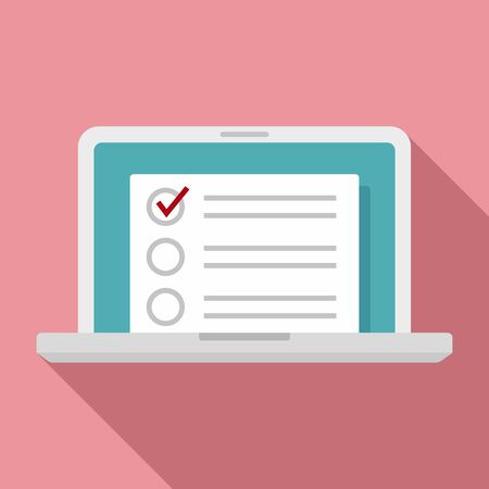 Laptop inventory list icon, flat styleのイラスト素材