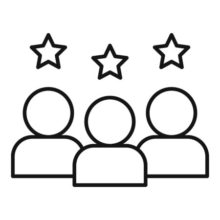 Seo teamwork icon. Outline seo teamwork vector icon for web design isolated on white backgroundのイラスト素材