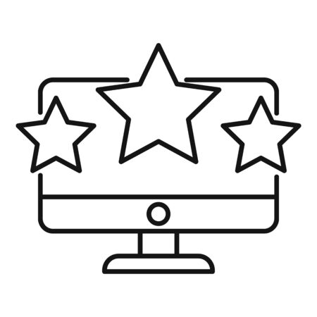 Online seo rating icon. Outline online seo rating vector icon for web design isolated on white backgroundのイラスト素材