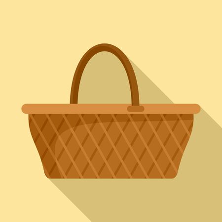 Craft wicker icon, flat styleのイラスト素材