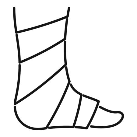Bandage foot icon, outline styleのイラスト素材