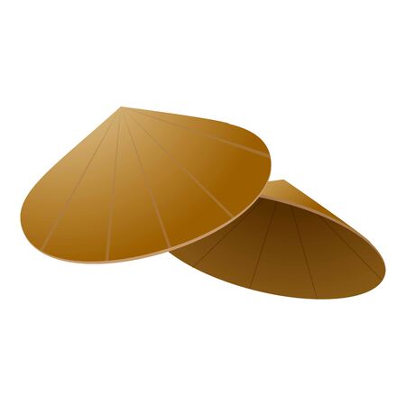 Asian cone hat icon, cartoon styleのイラスト素材
