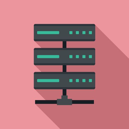 Server rack icon. Flat illustration of server rack vector icon for web designのイラスト素材