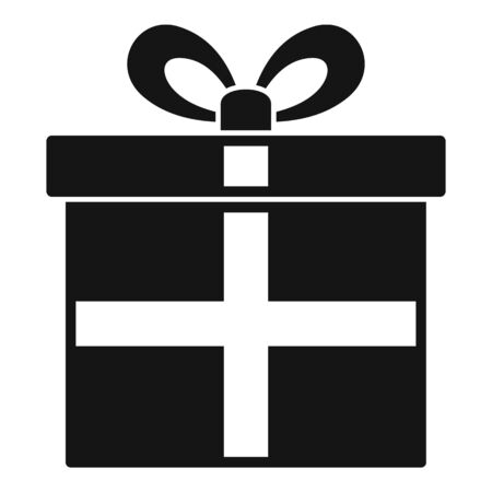 Customer gift box icon. Simple illustration of customer gift box vector icon for web design isolated on white backgroundのイラスト素材