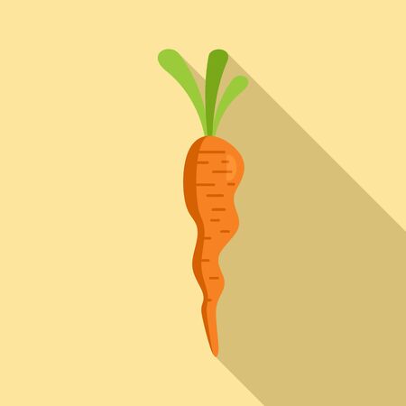 Farm carrot icon, flat styleのイラスト素材