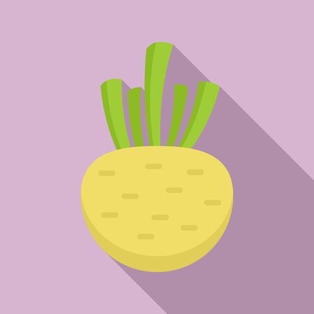 Celery root icon, flat styleのイラスト素材