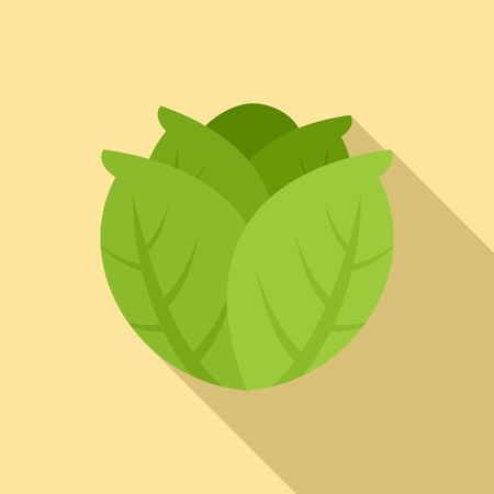 Diet cabbage icon, flat styleのイラスト素材