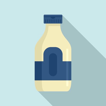 Garlic sauce bottle icon, flat styleのイラスト素材