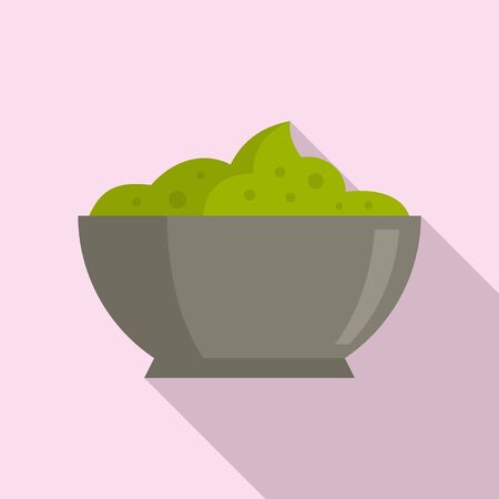 Eco condiment bowl icon, flat styleのイラスト素材