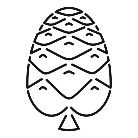 Pine cone icon, outline styleのイラスト素材