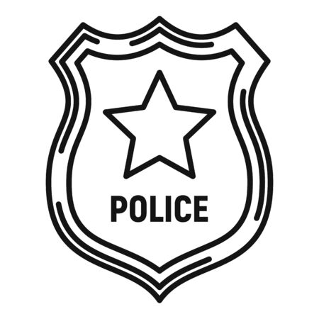 Police badge icon, outline styleのイラスト素材