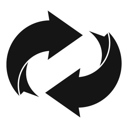 Ecology recycling icon. Simple illustration of ecology recycling vector icon for web design isolated on white backgroundのイラスト素材