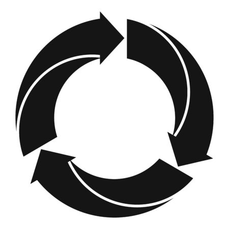 Recycling arrows icon. Simple illustration of recycling arrows vector icon for web design isolated on white backgroundのイラスト素材