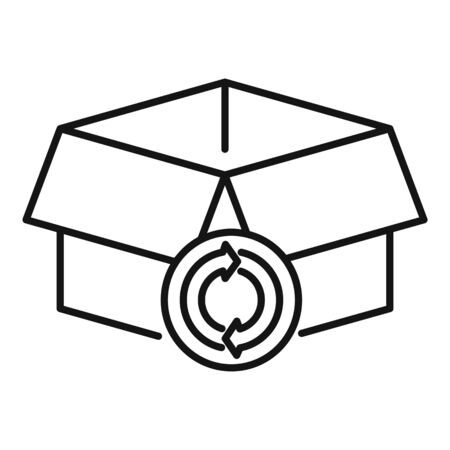 Carton recycling box icon. Outline carton recycling box vector icon for web design isolated on white backgroundのイラスト素材