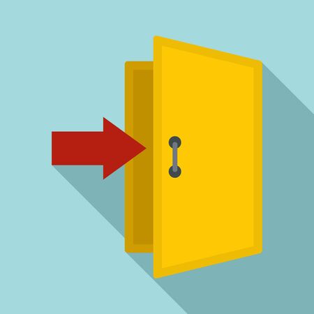 Enter door icon. Flat illustration of enter door vector icon for web designのイラスト素材