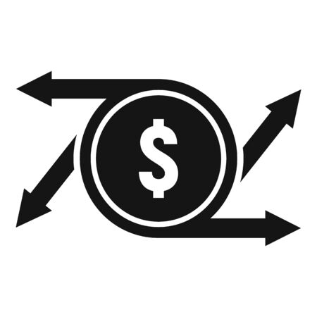 Coin money transfer icon. Simple illustration of coin money transfer vector icon for web design isolated on white backgroundのイラスト素材