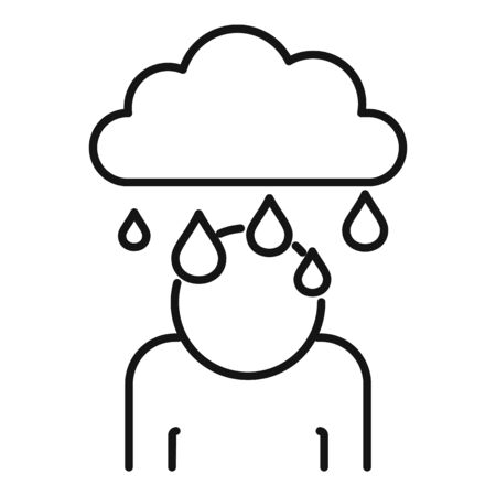Rainy depression icon. Outline rainy depression vector icon for web design isolated on white backgroundのイラスト素材
