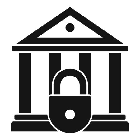 Closed bank icon. Simple illustration of closed bank vector icon for web design isolated on white backgroundのイラスト素材